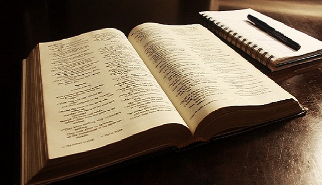 Bible with notebook